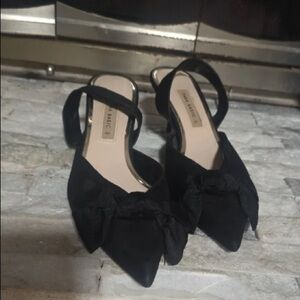 Zara Black Bow Heels